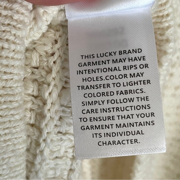 Lucky Brand Knit Cardigan with Floral Etched Buttons, Size L - Picture 13 of 14